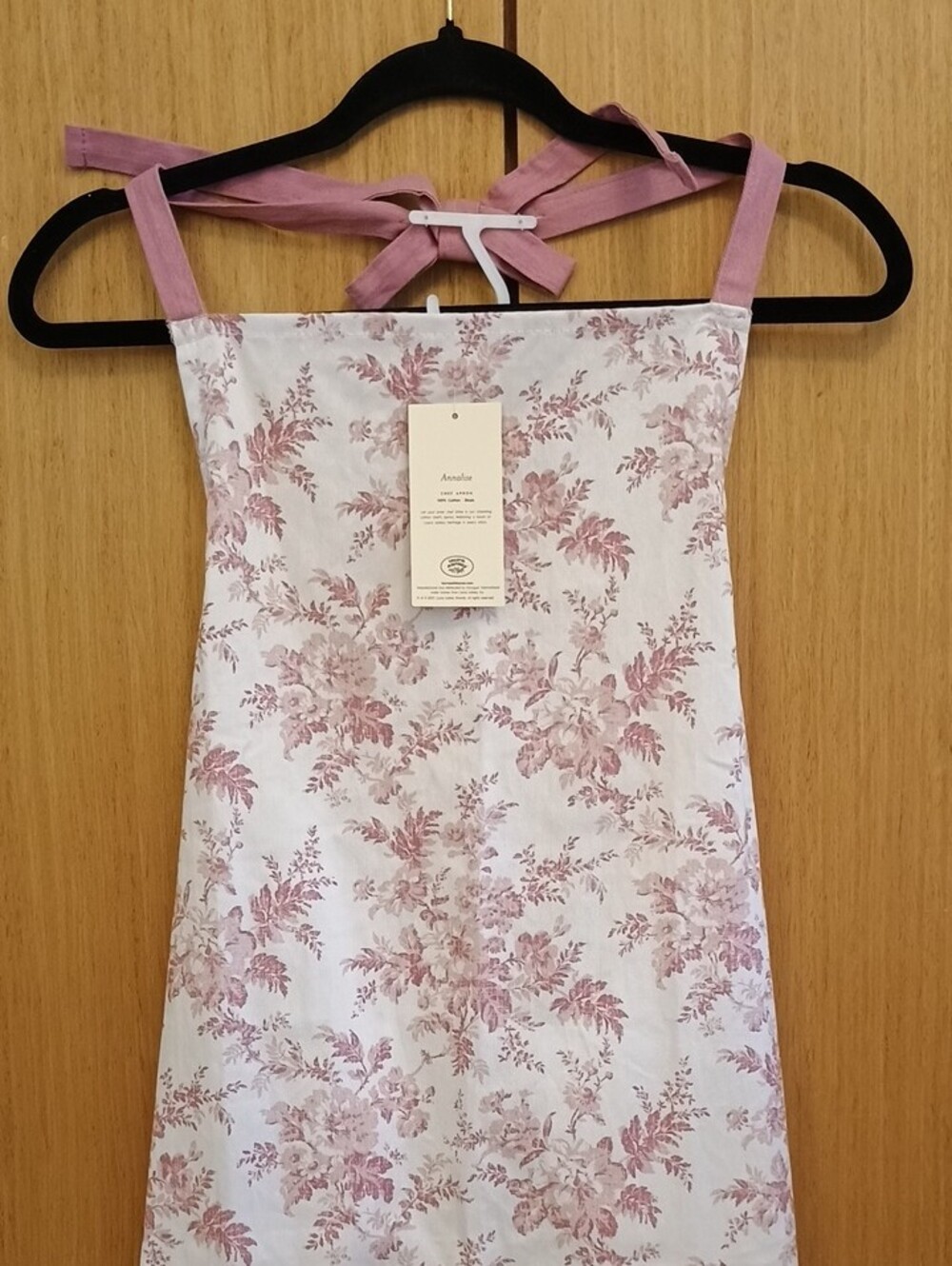 NWOT Laura Ashley Pink Floral "Annalise" Chef Apron - Picture 3 of 8